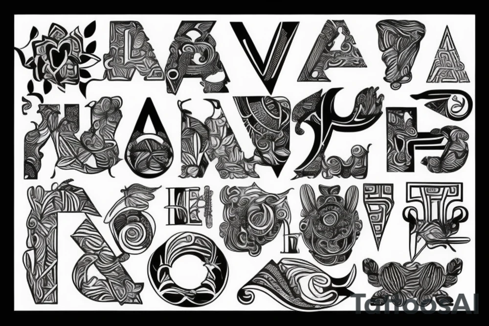 Alphabet A tattoo idea