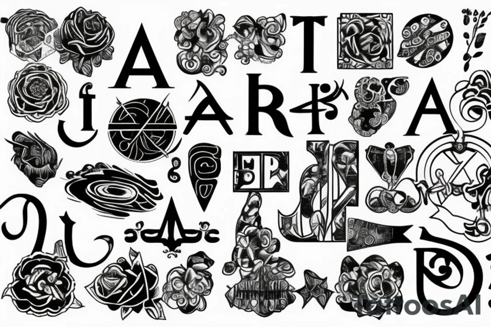 Alphabet A tattoo idea