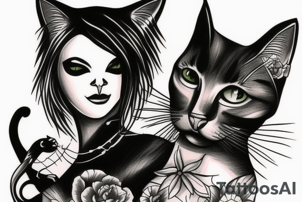 cat women tattoo idea