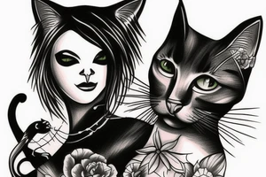 cat women tattoo idea
