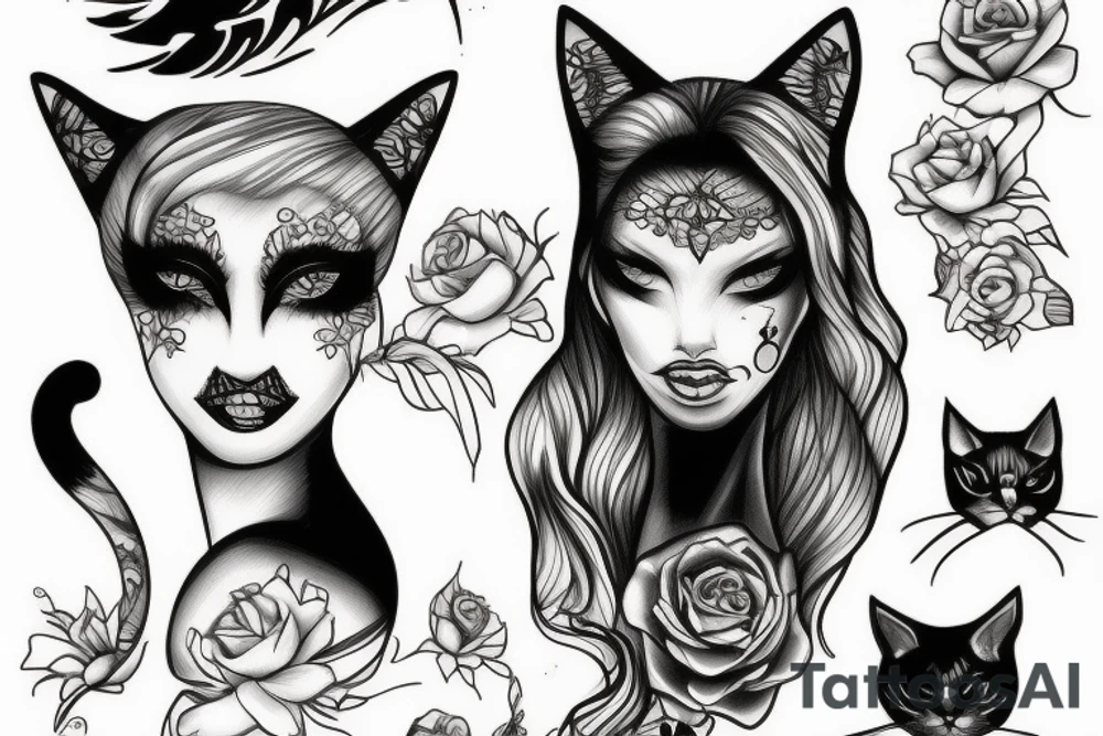 cat women tattoo idea