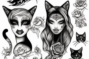 cat women tattoo idea