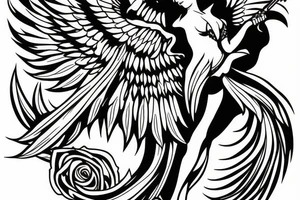 angel with blade tattoo idea