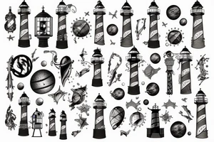 Lighthouse in space tattoo idea