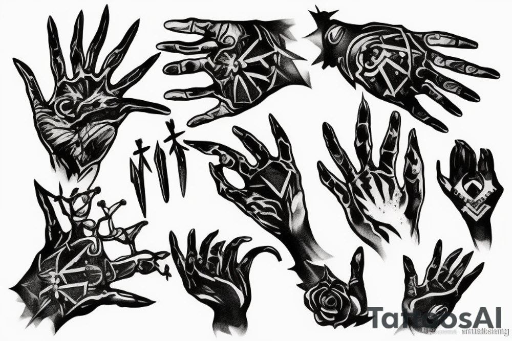 Metal dark evil hand tattoo tattoo idea