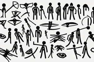 stickmen on beach tattoo idea