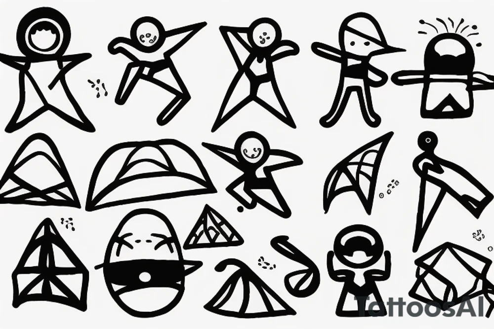 stickmen on beach tattoo idea