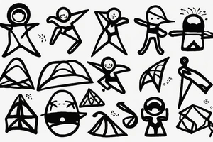 stickmen on beach tattoo idea