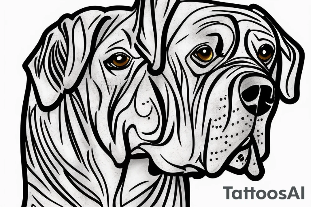 Cane corso, fit, look from side tattoo idea