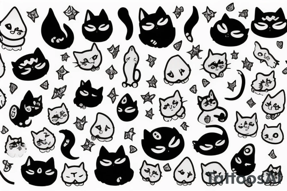 little ghost with cat tattoo idea