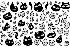 little ghost with cat tattoo idea