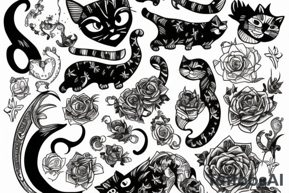 Cat  doing a tattoo tattoo idea