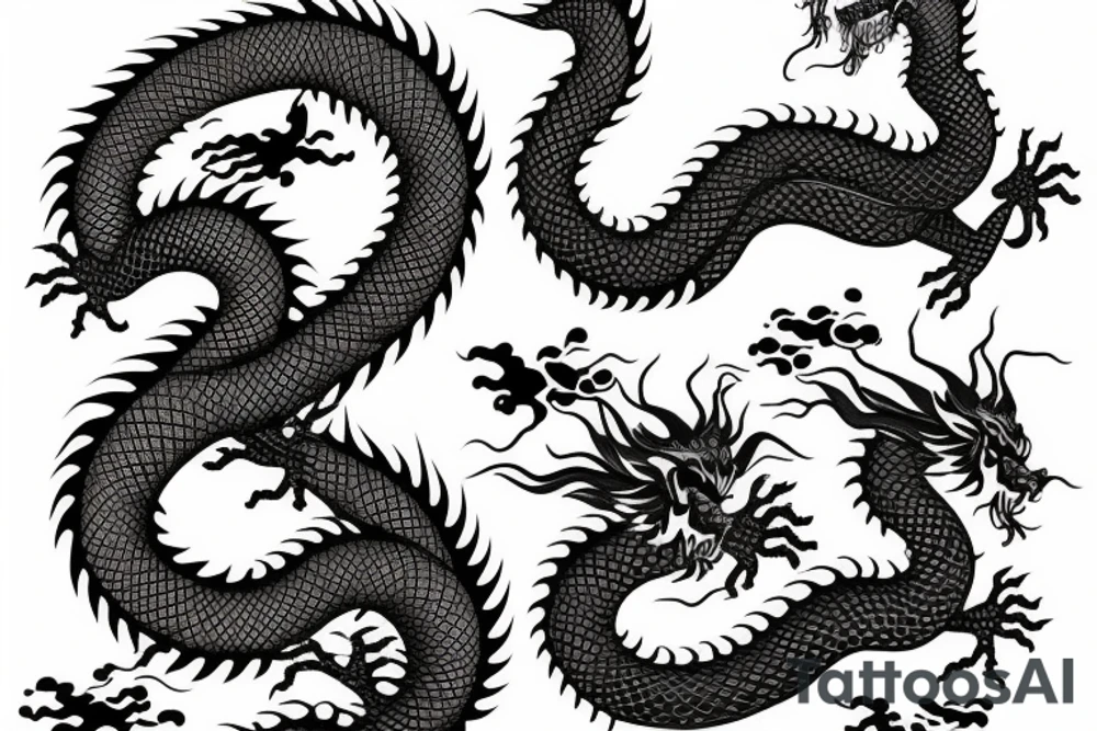 long chinese dragon tattoo idea