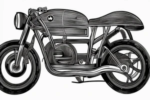 One line of old bmw motorcycle from the front tattoo idea