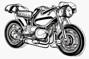 One line of old bmw motorcycle front view tattoo idea