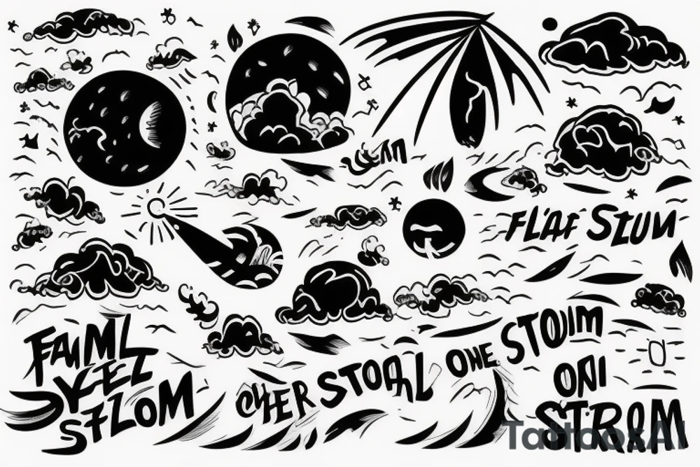 Familly can be a shelter to the storm, or the storm itself tattoo idea