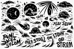 Familly can be a shelter to the storm, or the storm itself tattoo idea