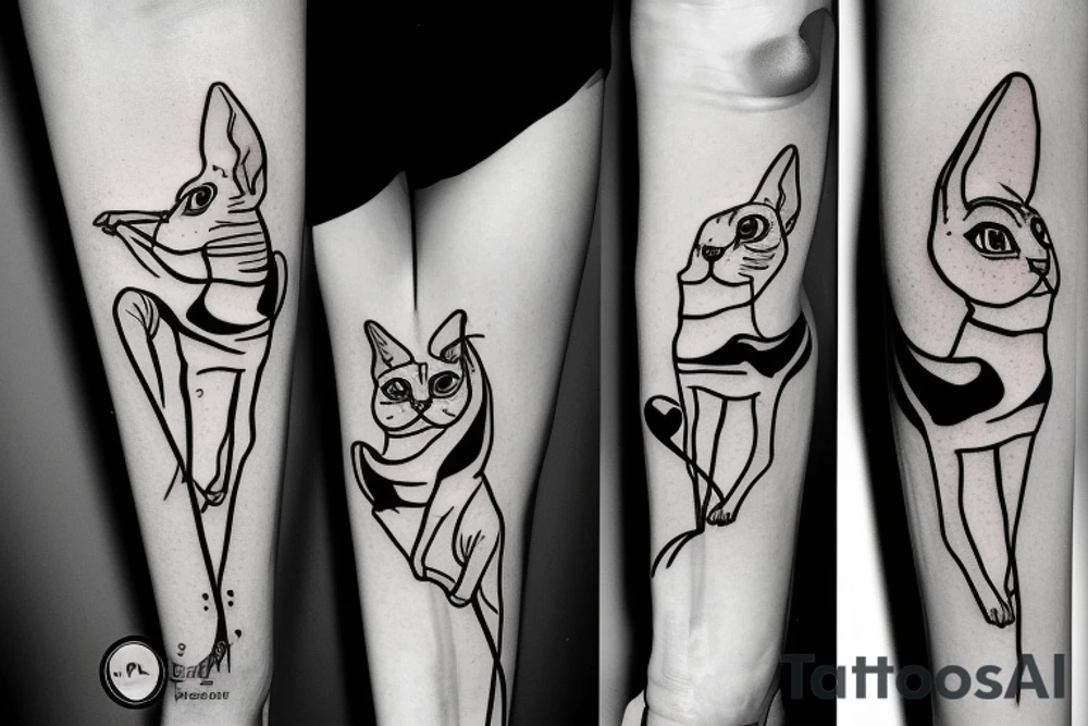 sphynx cat tattoo idea