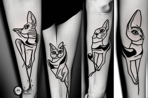 sphynx cat tattoo idea