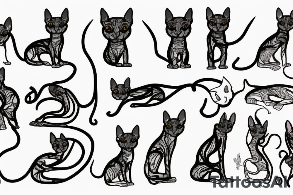 sphynx cat tattoo idea