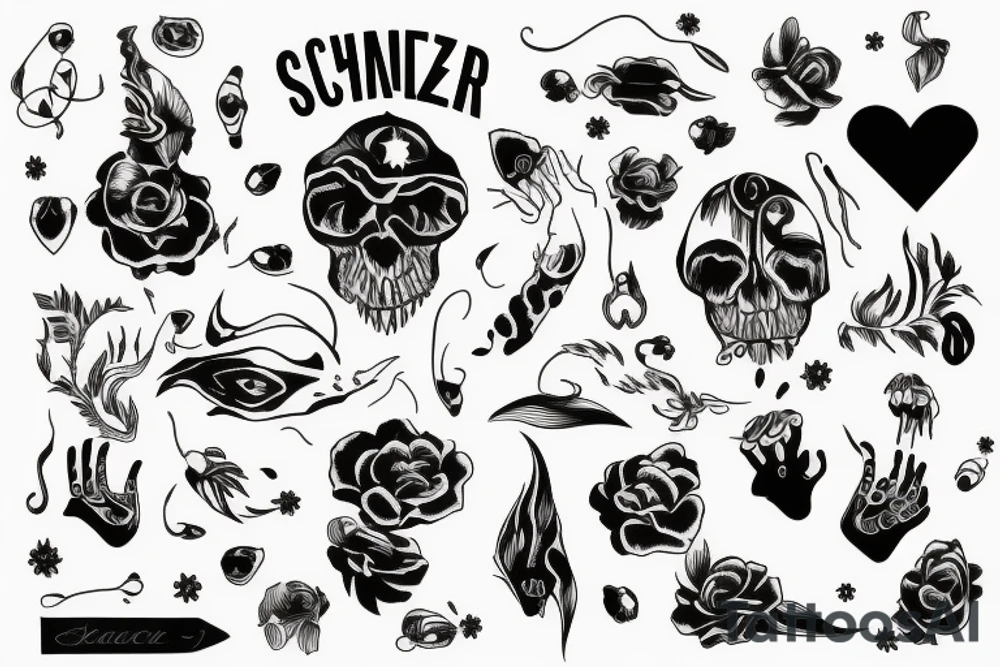schnawzer black tattoo idea