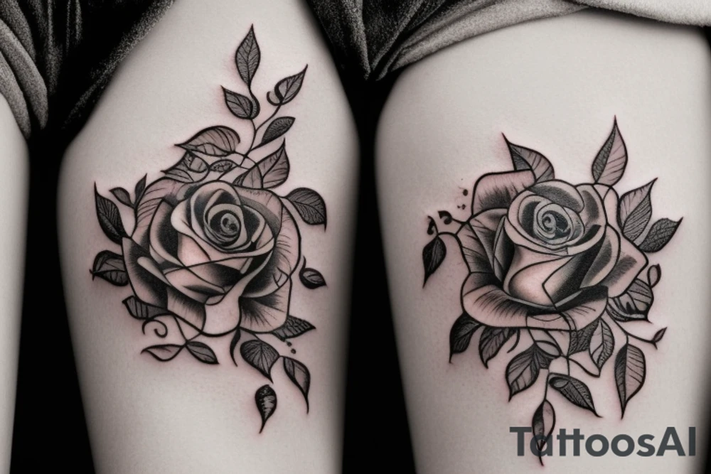 Filigree with roses tattoo idea