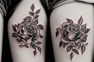 Filigree with roses tattoo idea