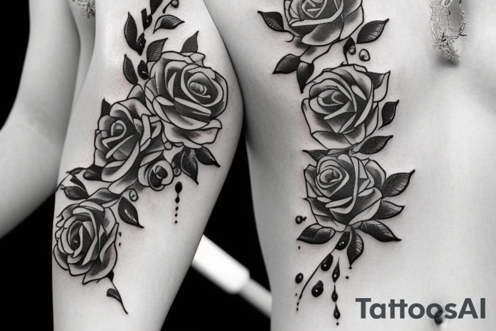 Filigree with roses tattoo idea
