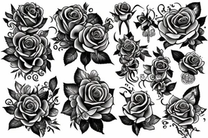 Filigree with roses tattoo idea