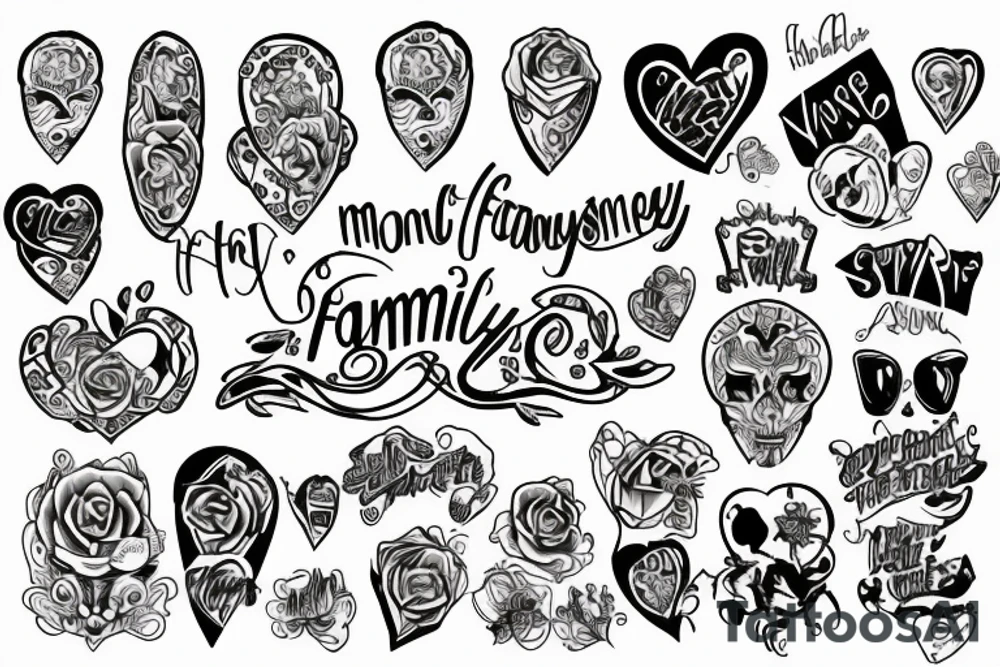 money, family, love and friends tattoo idea