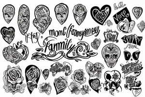 money, family, love and friends tattoo idea