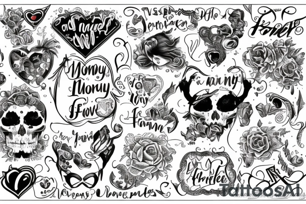 money, family, love and friends tattoo idea