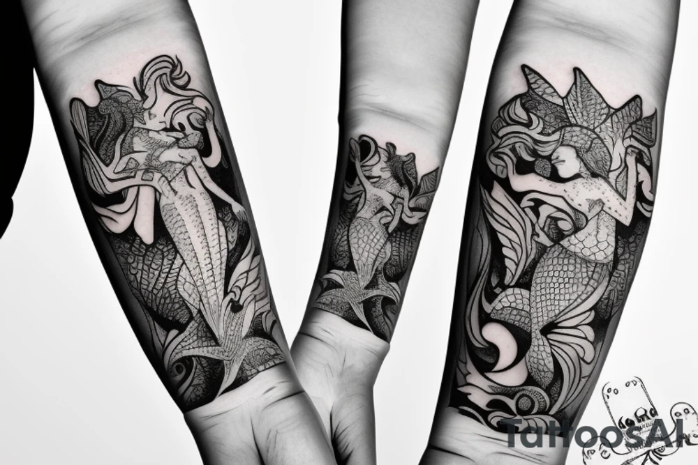 mermaid bracelet tattoo idea