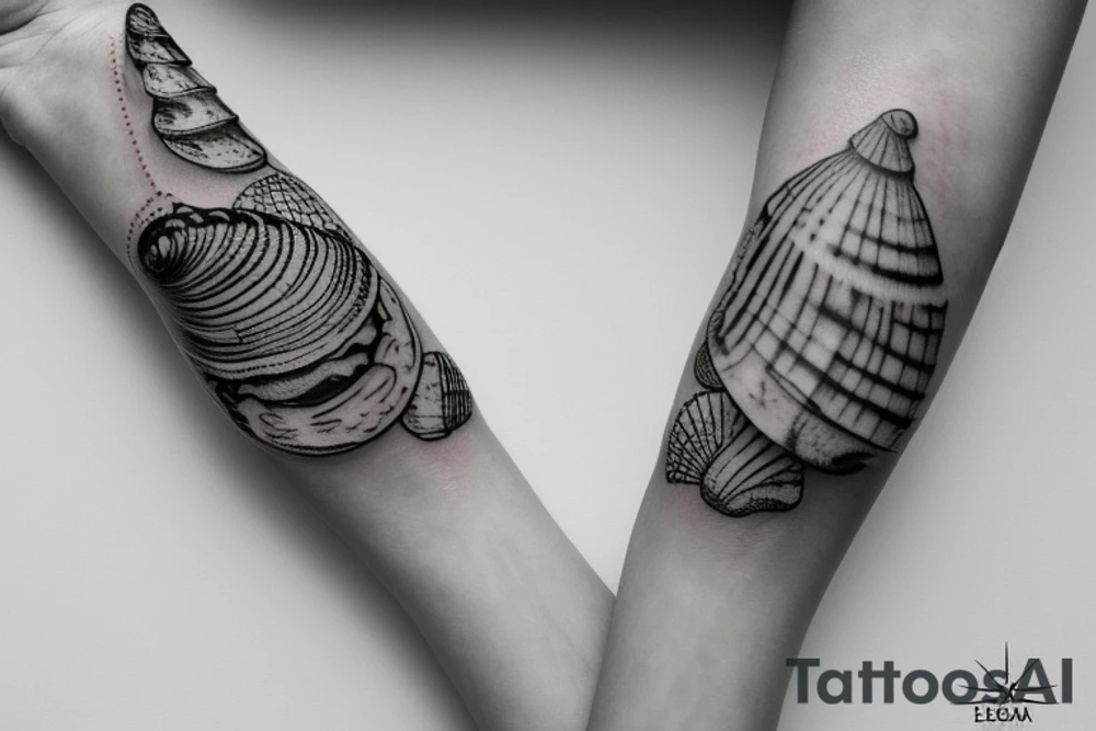 sea shells bracelet tattoo idea