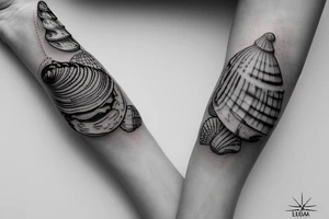 sea shells bracelet tattoo idea