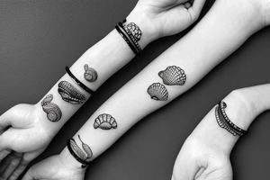 sea shells bracelet tattoo idea