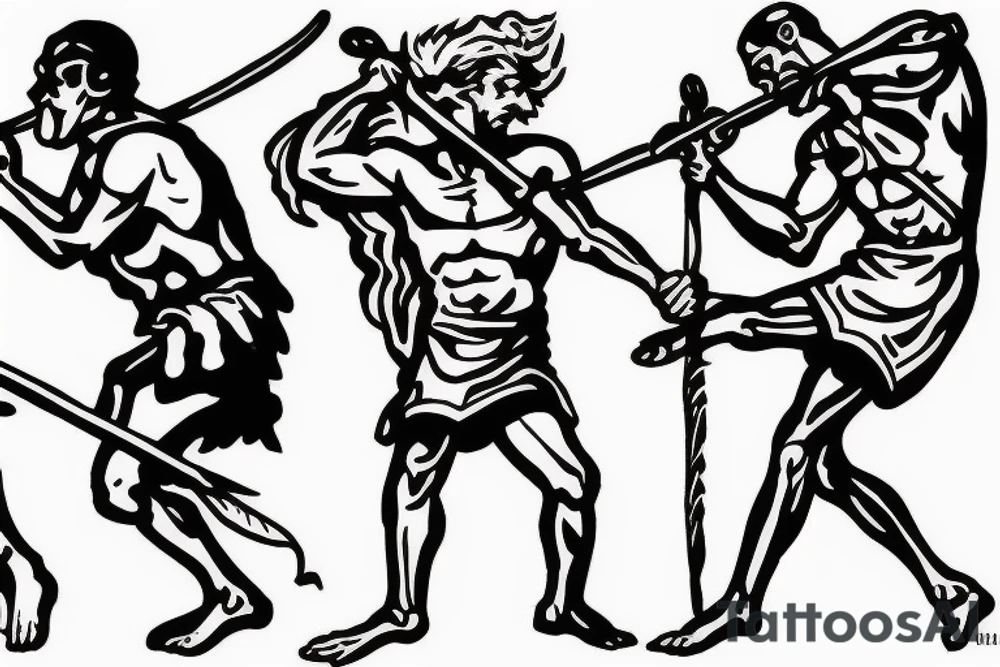 David fighting Goliath tattoo idea