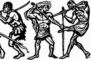 David fighting Goliath tattoo idea