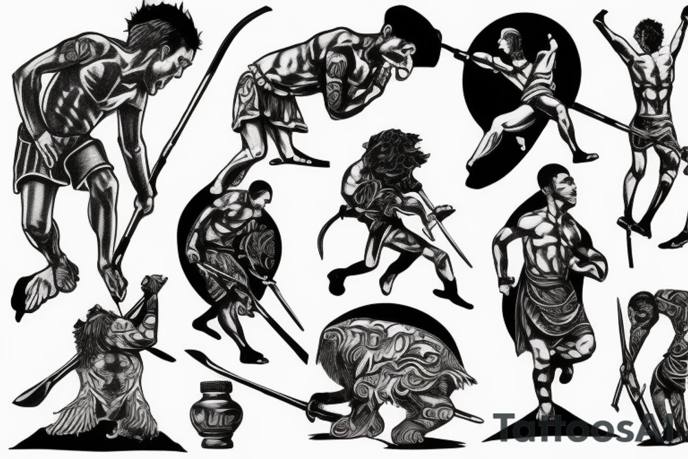 David fighting Goliath tattoo idea