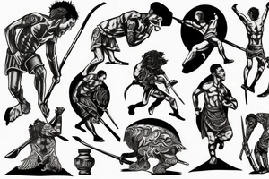 David fighting Goliath tattoo idea