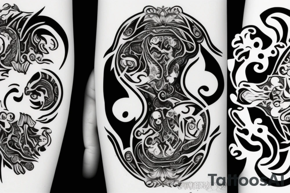 two wolfs black and white ying yang tattoo idea two wolfs black and white ying yang tattoo idea