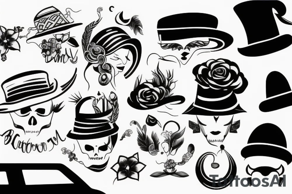 Black car with a funny hat tattoo idea
