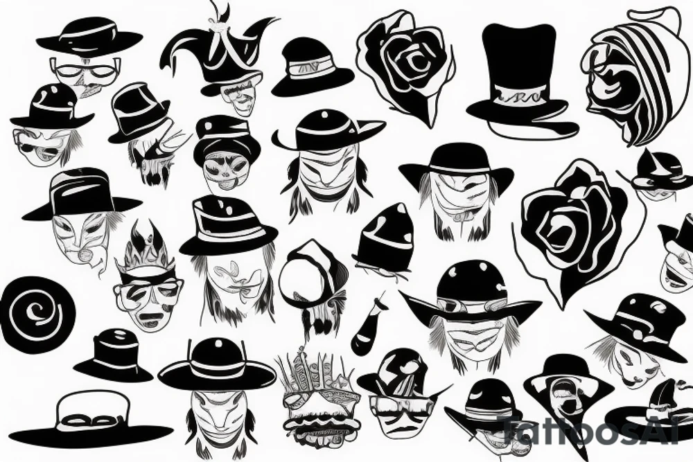 Black car with a funny hat tattoo idea