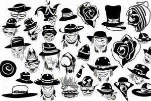 Black car with a funny hat tattoo idea