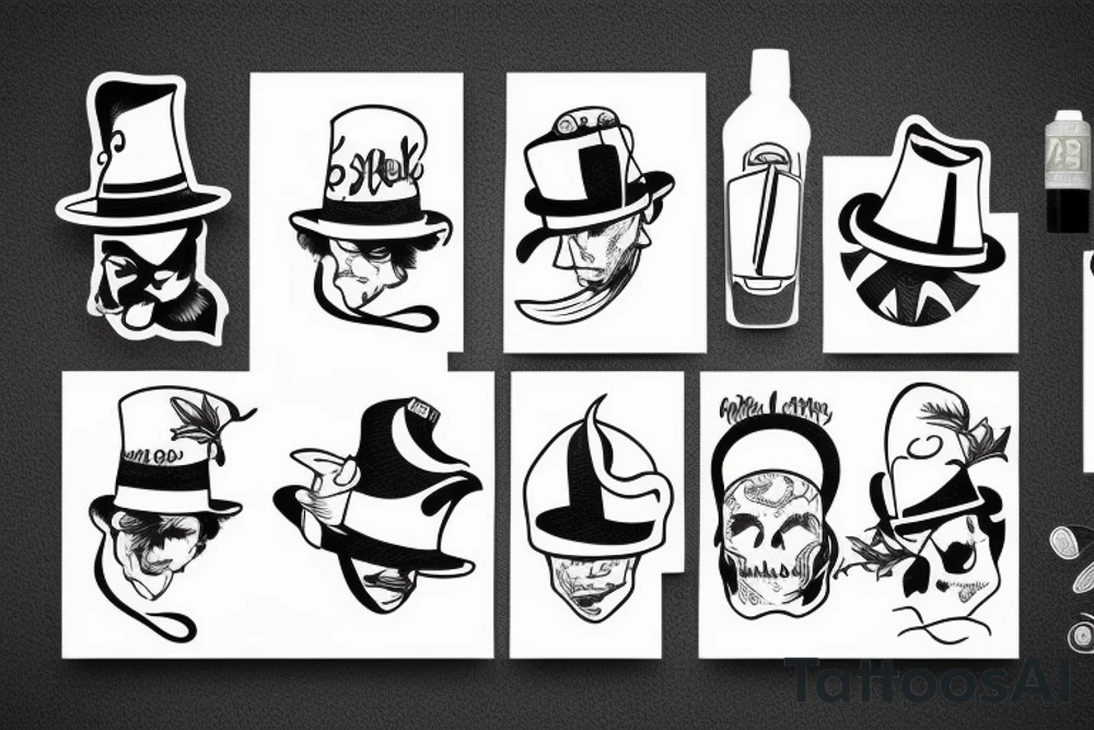 Black car with a funny hat tattoo idea