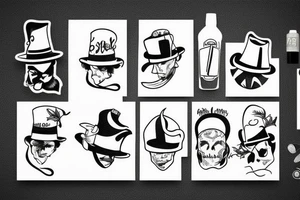 Black car with a funny hat tattoo idea