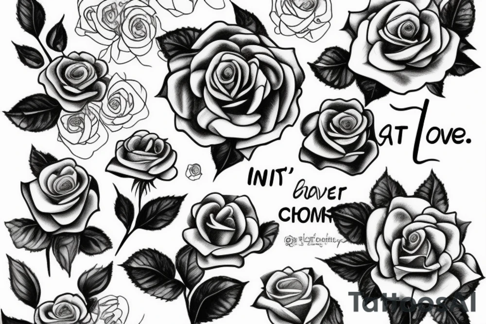 Rose with text ,,It's not over until I win" tattoo idea