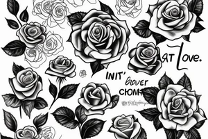 Rose with text ,,It's not over until I win" tattoo idea