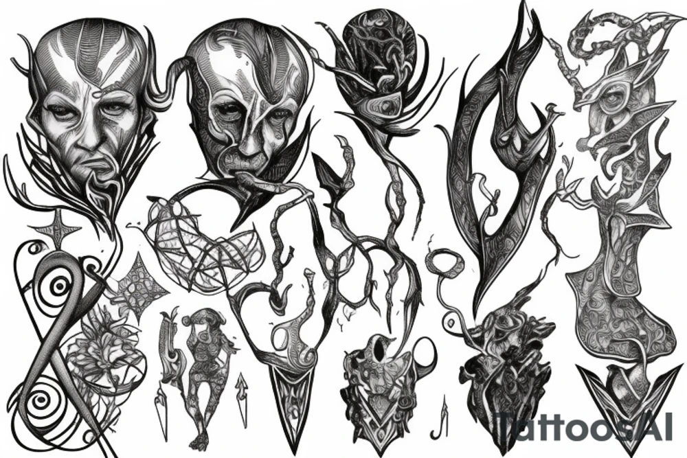 Hermaeus Mora Daedric Prince of knowledge and memory tattoo idea