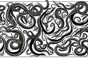 Hermaeus Mora Daedric Prince of knowledge and memory as a grotesque mass of tentacles and eyeballs tattoo idea